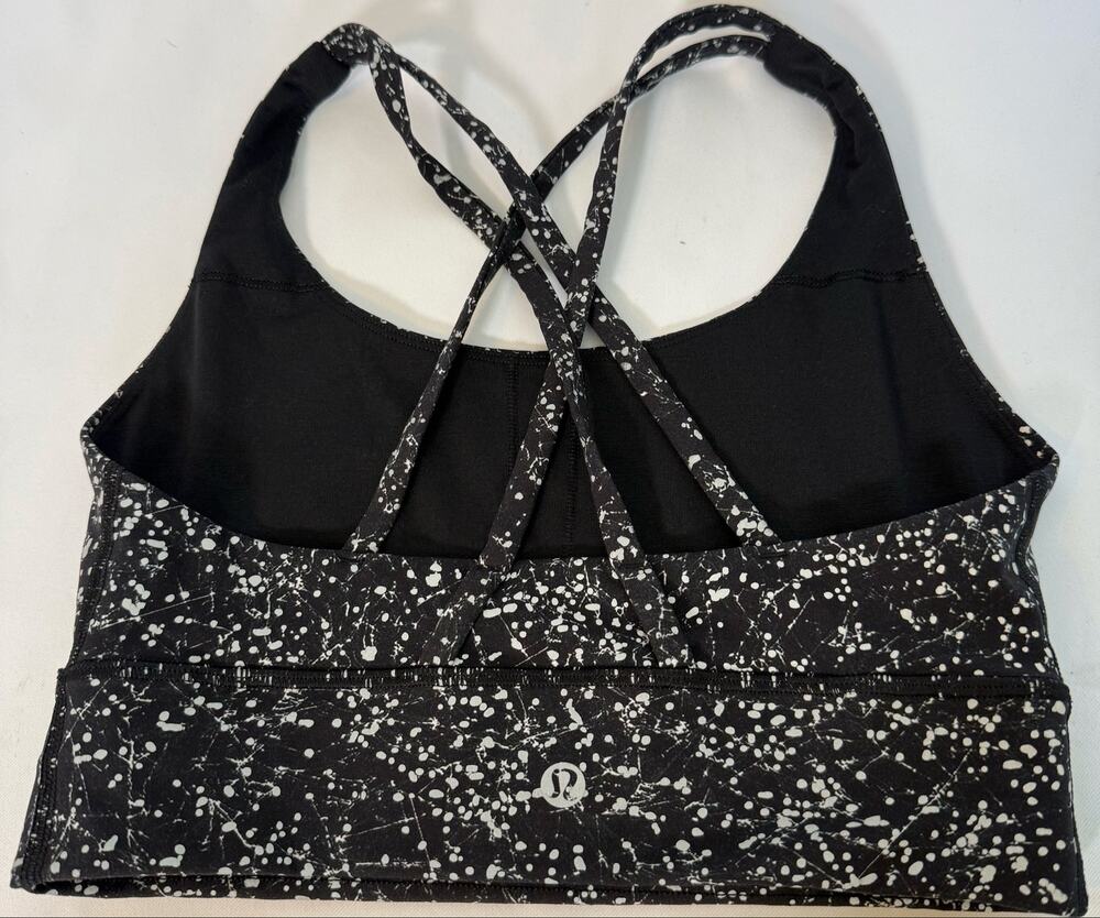 Lululemon Energy Long Line Bra Size 6 Reflective Crinkle Dust Luxtreme